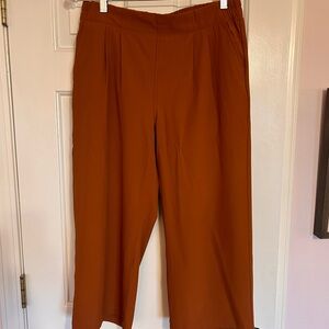 Kavu Cropped Wide Leg Pants in Rust Orange